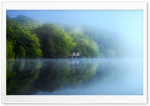 Tranquil Scene of Mist above Lake Ultra HD Wallpaper for 4K UHD Widescreen Desktop, Lockscreen, Screensaver, TV, Tablet, Smartphone