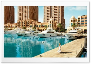 Travel Doha, Luxury Yachts by the Marina 4K UHD Wallpaper for Widescreen and UltraWide Desktop, UltraHD TV, Smartphone, Tablet