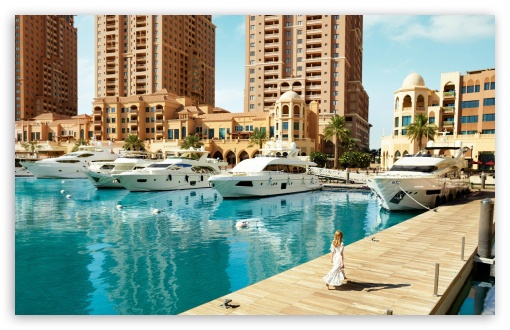 Travel Doha, Luxury Yachts by the Marina UltraHD Wallpaper for UHD 16:9 ; HD 16:9 ; UltraWide 21:9 24:10 ; Widescreen 16:10 5:3 ; Fullscreen 4:3 5:4 3:2 ; Tablet 1:1 ;