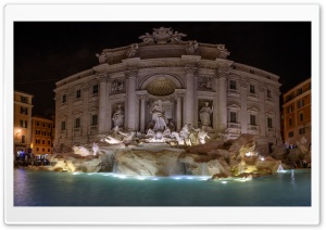 Trevi Fountain at night, Rome, Italy Ultra HD Wallpaper for 4K UHD Widescreen desktop, tablet & smartphone