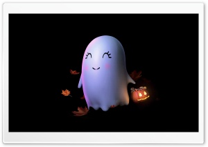 Trick-or-treating Ghost, Halloween Night 2024 Ultra HD Wallpaper for 4K UHD Widescreen desktop, tablet & smartphone