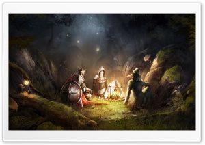 Trine 2 Story Campfire Ultra HD Wallpaper for 4K UHD Widescreen desktop, tablet & smartphone