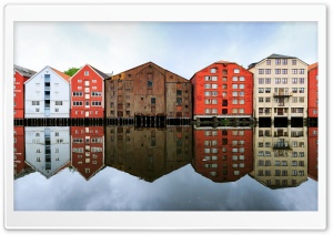 Trondheim, Norway, Reflection in Water Photography Ultra HD Wallpaper for 4K UHD Widescreen desktop, tablet & smartphone
