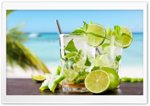 Tropical Cocktail With Lime Ultra HD Wallpaper for 4K UHD Widescreen desktop, tablet & smartphone