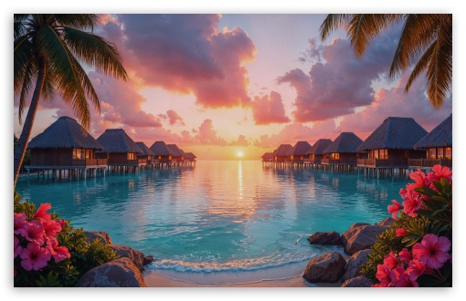 Tropical Resort, Vacation, Travel, Holiday, Palm Trees, Beach, Hibiscus, Flowers, Crystal clear water, Paradise, Exotic UltraHD Wallpaper for UHD 16:9 ; HD 16:9 ; UltraWide 21:9 24:10 32:9 32:10 ; Widescreen 16:10 5:3 ; Fullscreen 4:3 3:2 ; Tablet 1:1 ; Mobile 9:16 9:19.5 9:20 9:21 9:22 10:16 2:3 3:5 3:4 ; Dual 16:10 5:3 16:9 4:3 5:4 3:2 ;