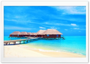Tropical Water Bungalows Ultra HD Wallpaper for 4K UHD Widescreen desktop, tablet & smartphone
