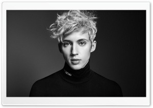 Troye Sivan Black and White 4K UHD Wallpaper for Widescreen and UltraWide Desktop, UltraHD TV, Smartphone, Tablet
