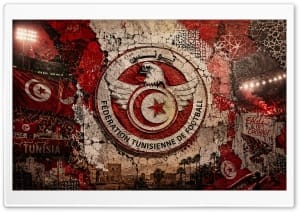 Tunisia National Football Team Logo 4K UHD Wallpaper for Widescreen and UltraWide Desktop, UltraHD TV, Smartphone, Tablet