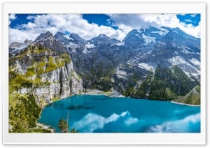 Turquoise Mountain Lake Landscape 4K UHD Wallpaper for Widescreen and UltraWide Desktop, UltraHD TV, Smartphone, Tablet
