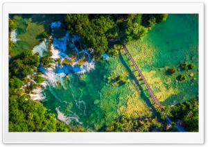 Turquoise River and Wooden Bridge 4K UHD Wallpaper for Widescreen and UltraWide Desktop, UltraHD TV, Smartphone, Tablet