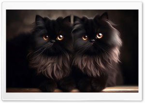 Two Beautiful Black Doll Face Persan Cats Ultra HD Wallpaper for 4K UHD Widescreen desktop, tablet & smartphone