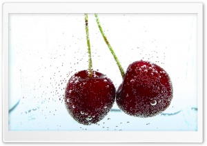 Two Cherries Background Ultra HD Wallpaper for 4K UHD Widescreen desktop, tablet & smartphone
