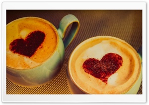 Two Coffee for Two Hearts Ultra HD Wallpaper for 4K UHD Widescreen desktop, tablet & smartphone