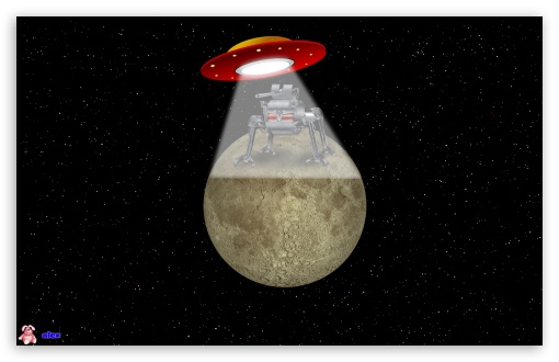 UFO To Moon UltraHD Wallpaper for Widescreen 16:10 ;