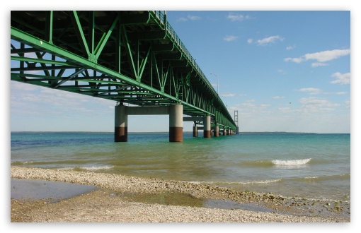 Under The Mackinac Bridge UltraHD Wallpaper for HD 16:9 ; Widescreen 16:10 5:3 ; Fullscreen 4:3 ;