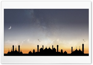 Unique Mosque Milky Way Ultra HD Wallpaper for 4K UHD Widescreen desktop, tablet & smartphone