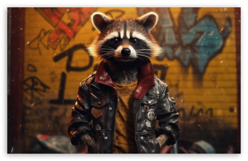 Urban Wildlife The Raccoon's Street Style UltraHD Wallpaper for UHD 16:9 ; HD 16:9 ; UltraWide 21:9 24:10 32:9 32:10 ; Widescreen 16:10 5:3 ; Fullscreen 4:3 5:4 3:2 ; Tablet 1:1 ; Mobile 9:16 9:19.5 9:20 10:16 2:3 3:5 3:4 ; Dual 16:10 5:3 16:9 4:3 5:4 3:2 ;