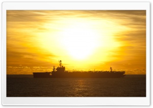 USS Cowpens CG-63 Cruiser at Sunrise Ultra HD Wallpaper for 4K UHD Widescreen desktop, tablet & smartphone