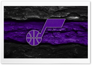 Utah Jazz Wooden Logo 4K UHD Wallpaper for Widescreen and UltraWide Desktop, UltraHD TV, Smartphone, Tablet