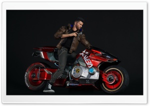 V on a Bike, Cyberpunk 2077 4K UHD Wallpaper for Widescreen and UltraWide Desktop, UltraHD TV, Smartphone, Tablet