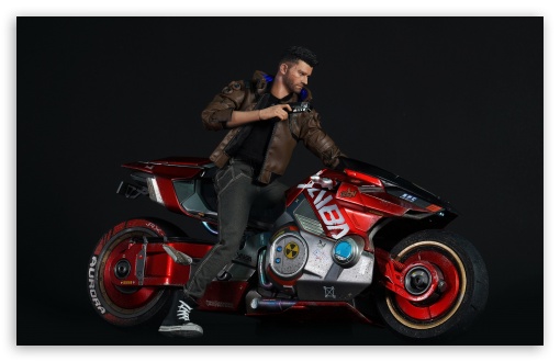 V on a Bike, Cyberpunk 2077 UltraHD Wallpaper for UHD 16:9 ; HD 16:9 ; UltraWide 21:9 24:10 ; Widescreen 16:10 ;