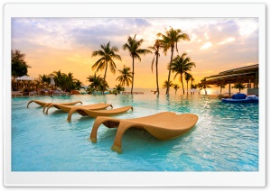 Vacation, Summer, Luxury Resort, Pool 4K UHD Wallpaper for Widescreen and UltraWide Desktop, UltraHD TV, Smartphone, Tablet