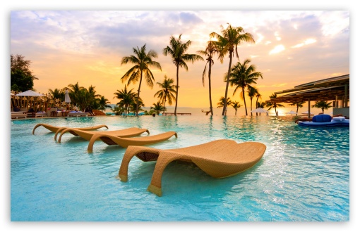 Vacation, Summer, Luxury Resort, Pool UltraHD Wallpaper for UHD 16:9 ; HD 16:9 ; Widescreen 16:10 5:3 ; Fullscreen 4:3 5:4 3:2 ; Tablet 1:1 ;