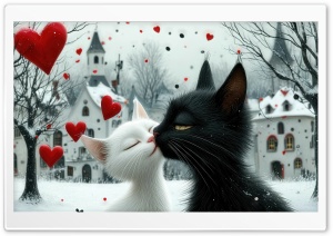 Valentine's Day Cats, Love You Furever Ultra HD Wallpaper for 4K UHD Widescreen Desktop, Lockscreen, Screensaver, TV, Tablet, Smartphone