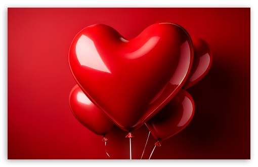 Valentines Day Heart Balloons UltraHD Wallpaper for UHD 16:9 ; HD 16:9 ; UltraWide 21:9 24:10 ; Widescreen 16:10 5:3 ; Fullscreen 4:3 5:4 3:2 ; Tablet 1:1 ;