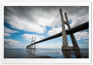 Vasco Da Gama Bridge in Lisbon Ultra HD Wallpaper for 4K UHD Widescreen desktop, tablet & smartphone