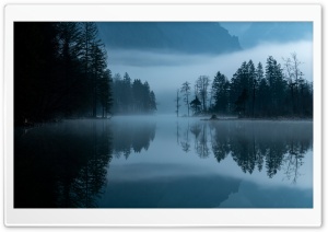 Veil of Mist on Tranquil Lake Ultra HD Wallpaper for 4K UHD Widescreen Desktop, Lockscreen, Screensaver, TV, Tablet, Smartphone