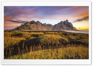 Vestrahorn Mountain on the Atlantic Coast 4K UHD Wallpaper for Widescreen and UltraWide Desktop, UltraHD TV, Smartphone, Tablet