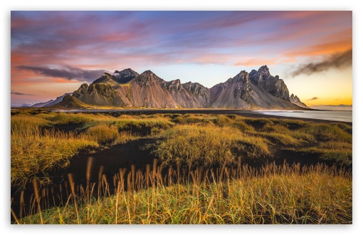 Vestrahorn Mountain on the Atlantic Coast UltraHD Wallpaper for UHD 16:9 ; HD 16:9 ; UltraWide 21:9 24:10 32:9 32:10 ; Widescreen 16:10 ; Tablet 1:1 ; Mobile 9:16 9:19.5 9:20 9:21 9:22 ; Dual 16:10 16:9 ; Triple 16:10 16:9 ;