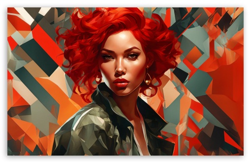 Vibrant Red Hair Look, Girl, Digital Art UltraHD Wallpaper for UHD 16:9 ; HD 16:9 ; UltraWide 21:9 24:10 ; Widescreen 16:10 5:3 ; Fullscreen 4:3 5:4 3:2 ; Tablet 1:1 ; Mobile 9:16 9:19.5 9:20 9:21 9:22 10:16 2:3 3:5 3:4 ; Dual 4:3 5:4 3:2 ;