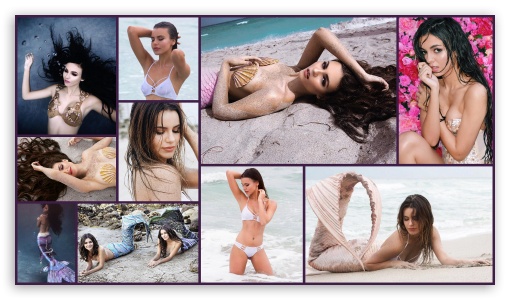 Victoria Justice and Madison Reed Mermaid Collage UltraHD Wallpaper for HD 16:9 ;