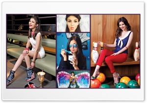 Victoria Justice Bowling Collage 4K UHD Wallpaper for Widescreen and UltraWide Desktop, UltraHD TV, Smartphone, Tablet