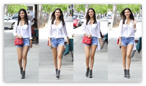 Victoria Justice In Cute Cut Offs UltraHD Wallpaper for HD 16:9 ;