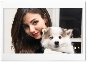 Victoria Justice Puppy 4K UHD Wallpaper for Widescreen and UltraWide Desktop, UltraHD TV, Smartphone, Tablet
