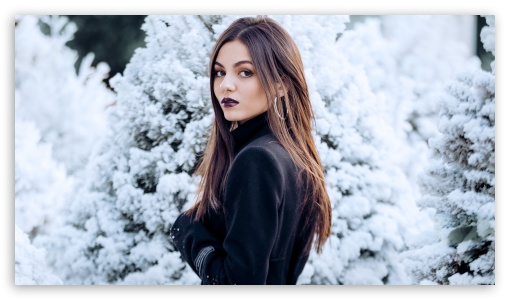 Victoria Justice Winter UltraHD Wallpaper for HD 16:9 ;