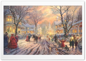 Victorian Christmas Carol by Thomas Kinkade Ultra HD Wallpaper for 4K UHD Widescreen desktop, tablet & smartphone