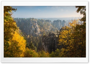 View from the Bastei, Autumn Ultra HD Wallpaper for 4K UHD Widescreen desktop, tablet & smartphone