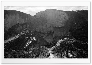 View of California Mountains Black and White 4K UHD Wallpaper for Widescreen and UltraWide Desktop, UltraHD TV, Smartphone, Tablet