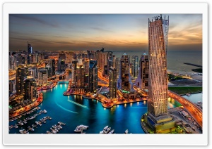 View of Dubai Marina Ultra HD Wallpaper for 4K UHD Widescreen desktop, tablet & smartphone