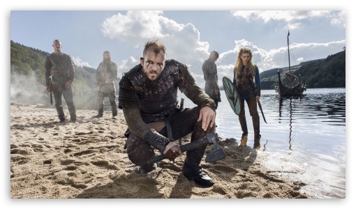 Download Ragnar, Bjorn, And Lagertha In Vikings Wallpaper