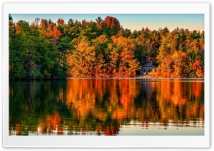 Villa In Autumn Forest Ultra HD Wallpaper for 4K UHD Widescreen desktop, tablet & smartphone