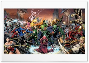villains vs superheroes cartoon Ultra HD Wallpaper for 4K UHD Widescreen desktop, tablet & smartphone