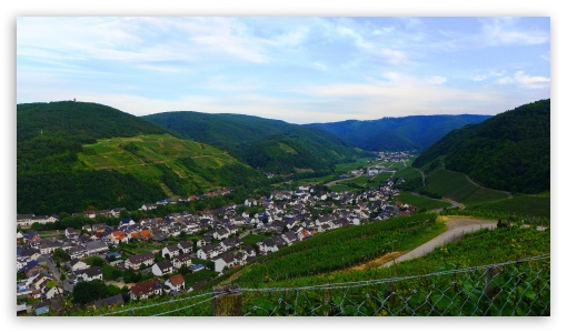 Vineyards Over Dernau Eifel UltraHD Wallpaper for UHD 16:9 ; HD 16:9 ;