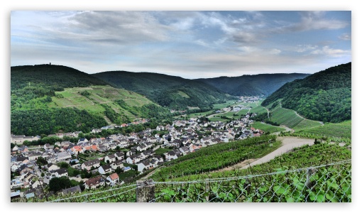 Vineyards Over Dernau Eifel UltraHD Wallpaper for UHD 16:9 ; HD 16:9 ;