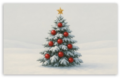 Vintage Christmas Tree Illustration UltraHD Wallpaper for UHD 16:9 ; HD 16:9 ; Widescreen 16:10 5:3 ; Fullscreen 4:3 5:4 3:2 ; Tablet 1:1 ; Mobile 9:16 10:16 2:3 3:5 3:4 ;