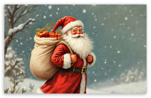 Vintage Santa Claus Illustration UltraHD Wallpaper for UHD 16:9 ; HD 16:9 ; UltraWide 21:9 24:10 32:9 32:10 ; Widescreen 16:10 5:3 ; Fullscreen 4:3 5:4 3:2 ; Tablet 1:1 ; Mobile 9:16 9:19.5 9:20 10:16 2:3 3:5 3:4 ; Dual 16:10 5:3 16:9 4:3 5:4 3:2 ;